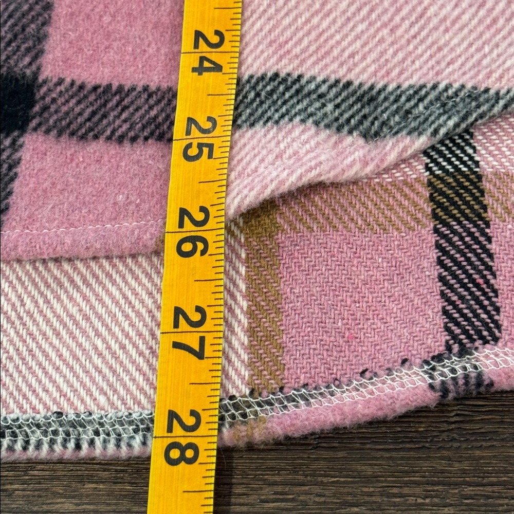 Women’s Plaid Shacket Shirt Pink and Cream Soft Long Sleeve Winter Top S - Picture 13 of 16